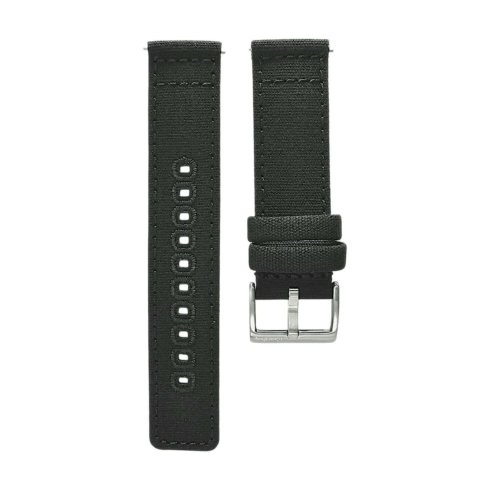 Premium Canvas Sailcloth Watch Strap Quick Release 20mm 22mm Black