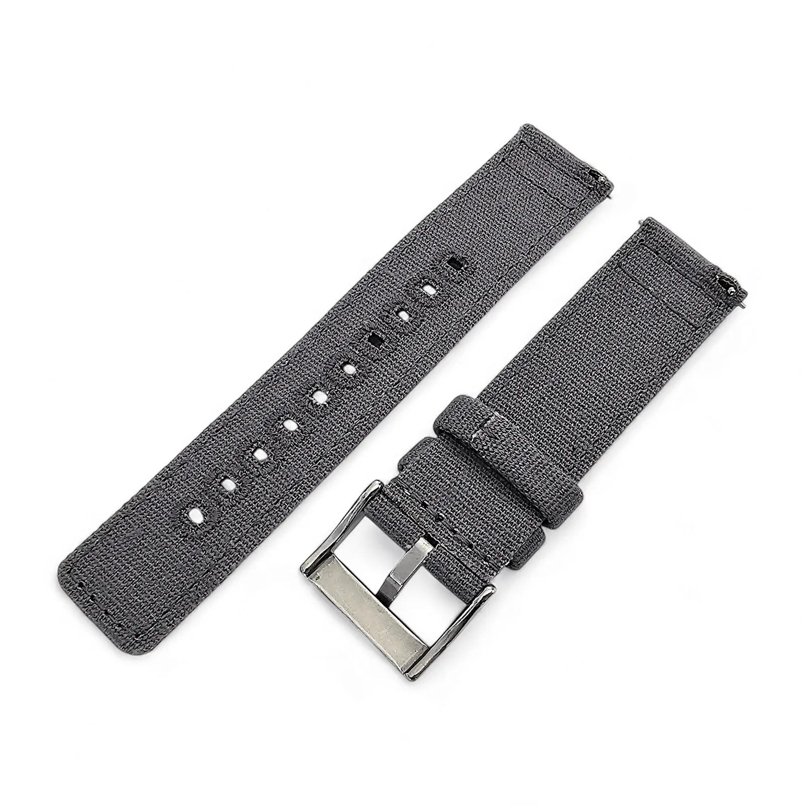 Premium Canvas Sailcloth Watch Strap Quick Release 20mm 22mm Slate Grey