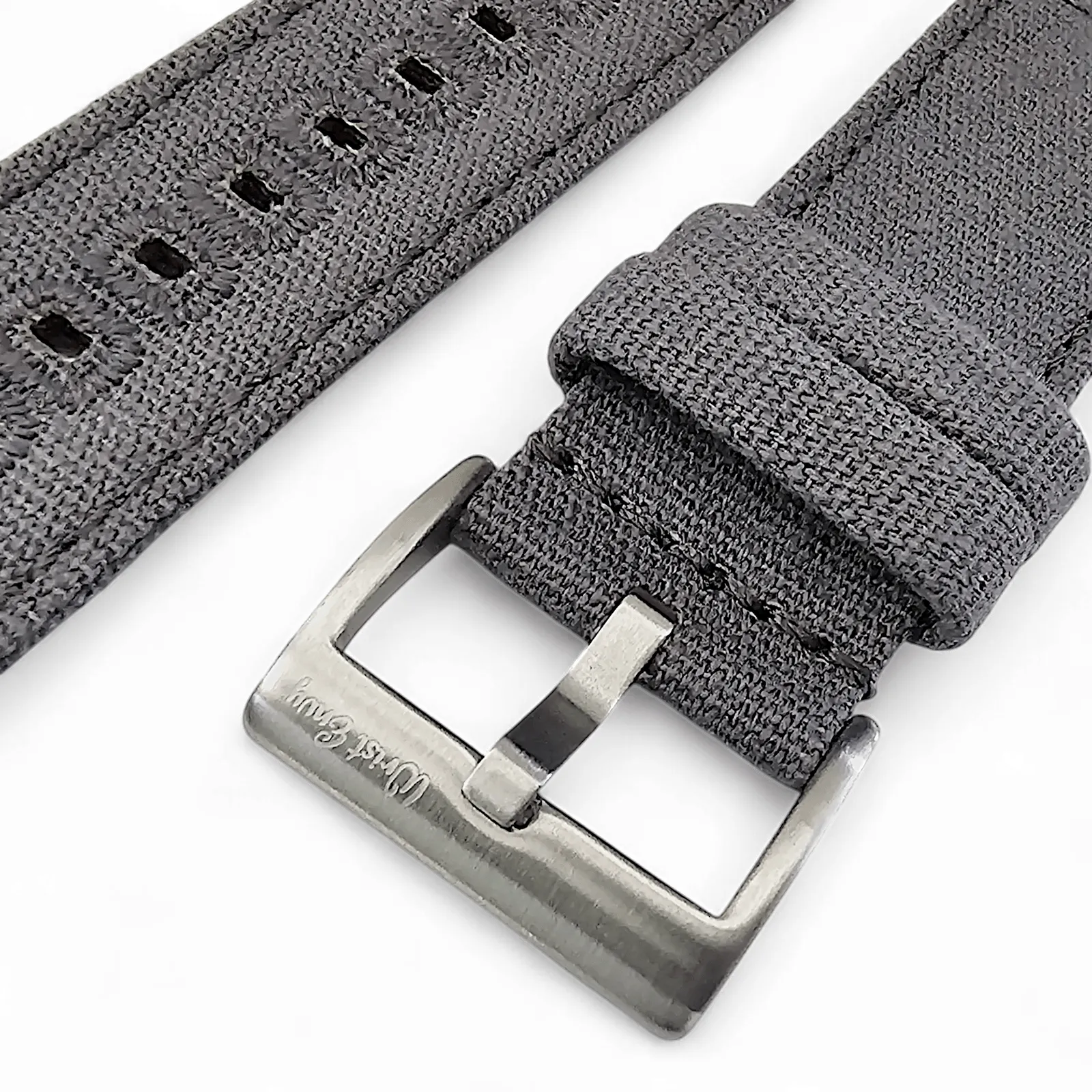 Premium Canvas Sailcloth Watch Strap Quick Release 20mm 22mm Slate Grey