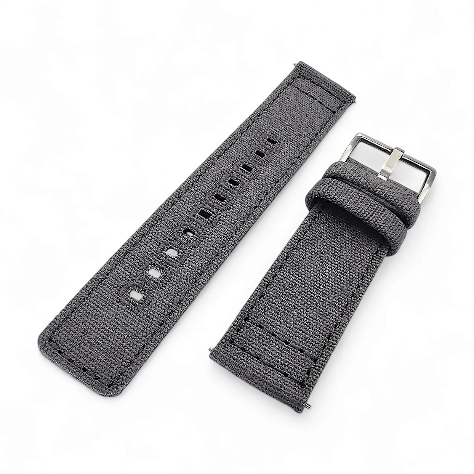 Premium Canvas Sailcloth Watch Strap Quick Release 20mm 22mm Slate Grey