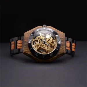 Premium Eco-Friendly Natural Durable Handcrafted Manual Mechanical Wood Watch For Men