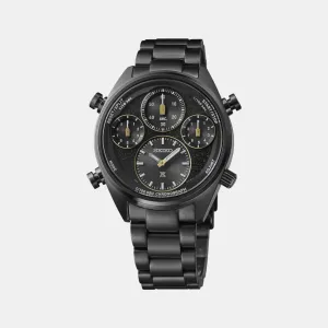 Prospex Men Solar Black Dial Chronograph Stainless steel Watch SFJ007P1