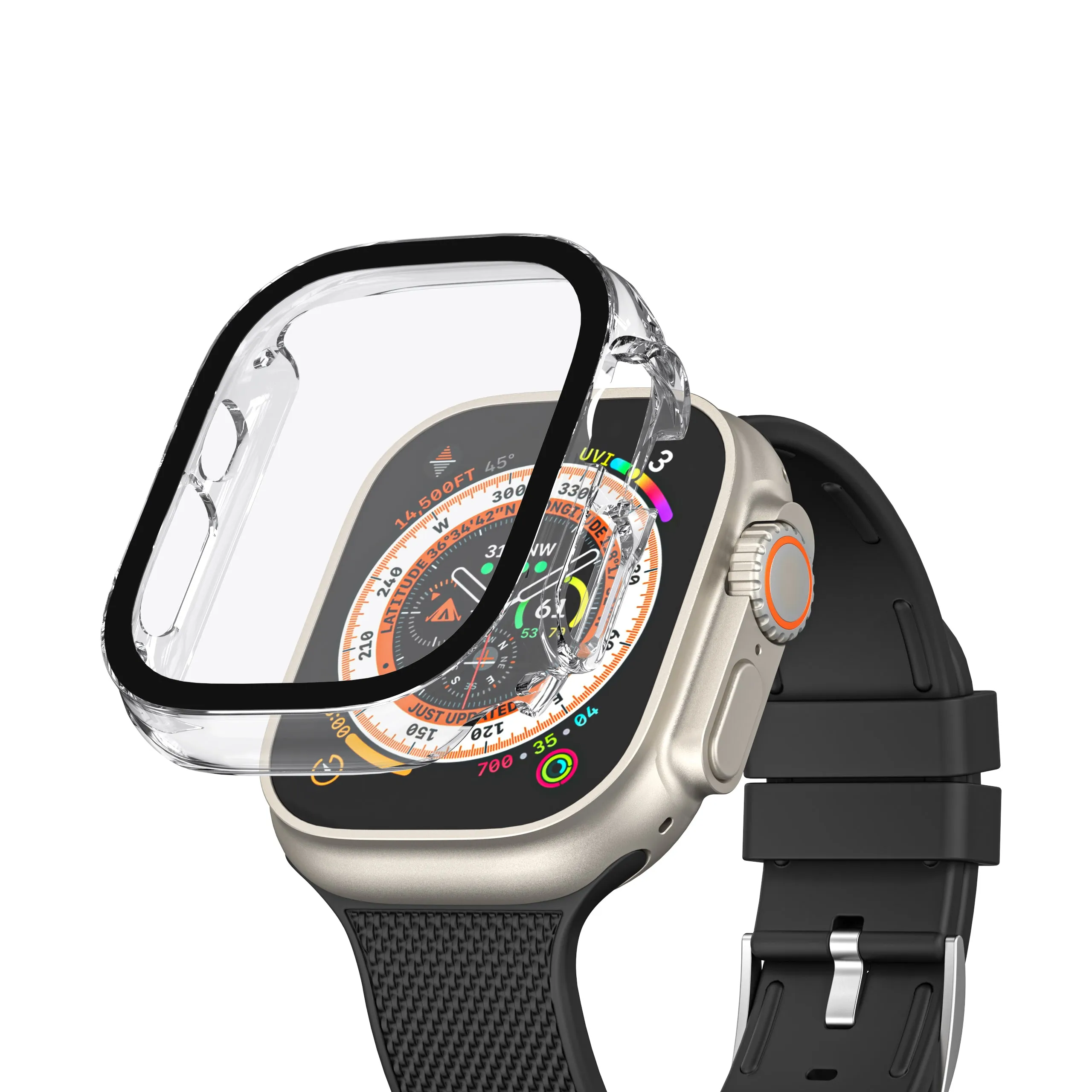 Protective Glass with Integrated Protective Case for Apple Watch®