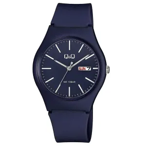 Q&Q Blue Resin Strap Blue Dial Quartz Watch for Gents - A212J012Y