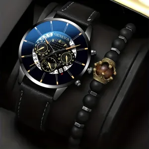 Quartz Watch  Bracelet Combo for Men