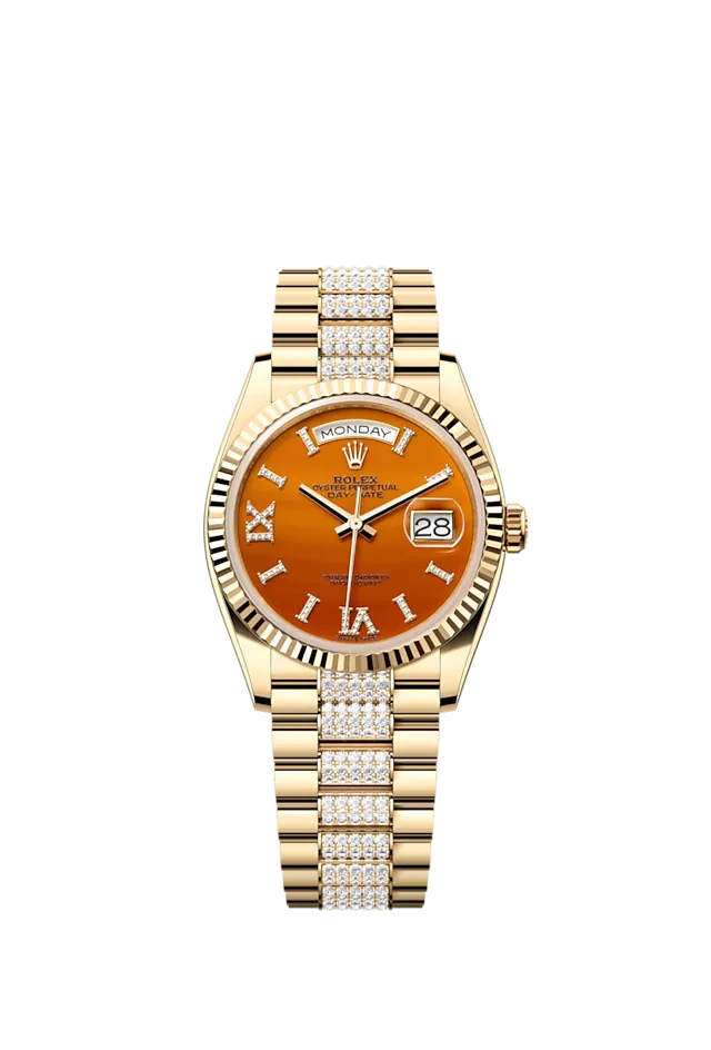 Rolex Day-Date 36, 18k Yellow Gold with Diamond-set, 36mm, Ref# 128238-0089