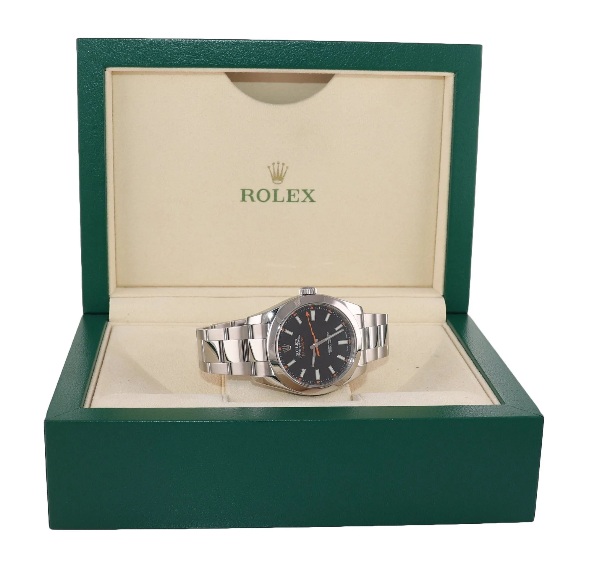 Rolex Milgauss 116400 Steel Black Dial 40mm Oyster Watch Box