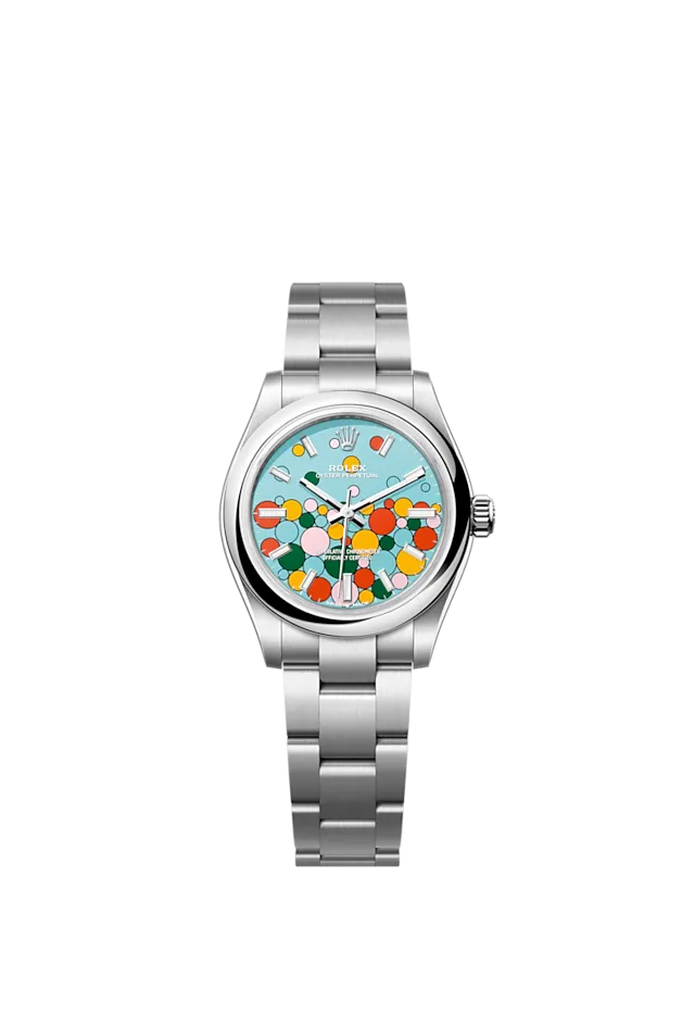 Rolex Oyster Perpetual 31, Turquoise blue, Celebration motif, Oystersteel, 31mm,  Ref# 277200-0010