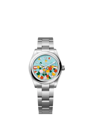 Rolex Oyster Perpetual 31, Turquoise blue, Celebration motif, Oystersteel, 31mm,  Ref# 277200-0010