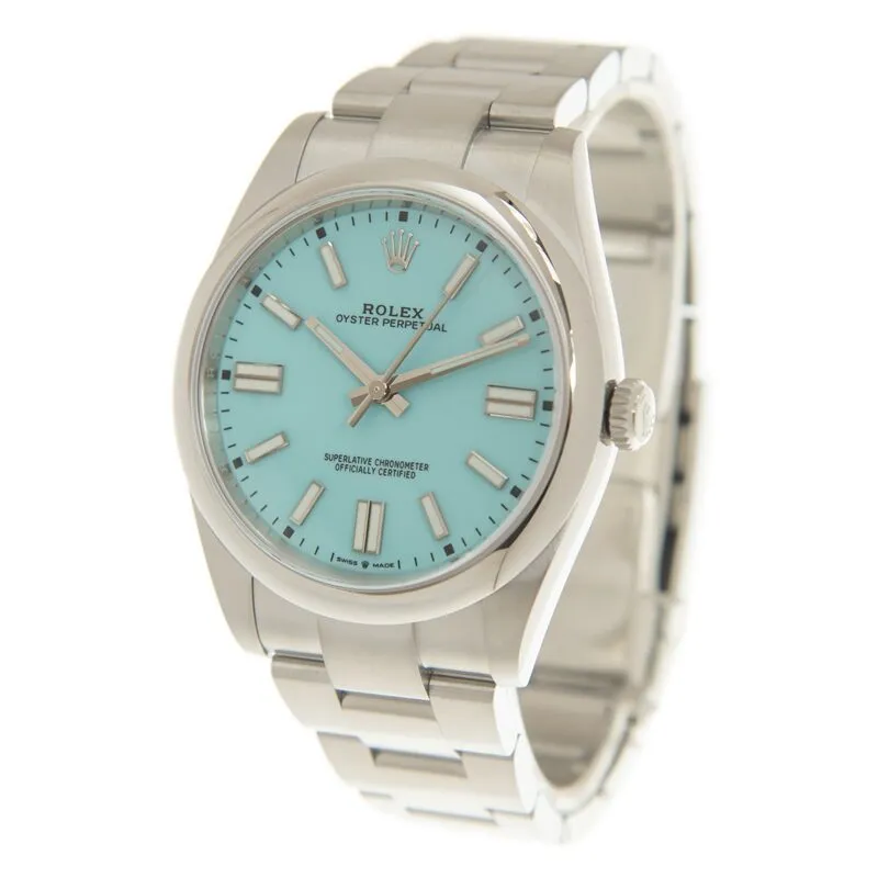 Rolex Oyster Perpetual 41 Automatic Turquoise Blue Dial Men's Watch 124300TQBLSO