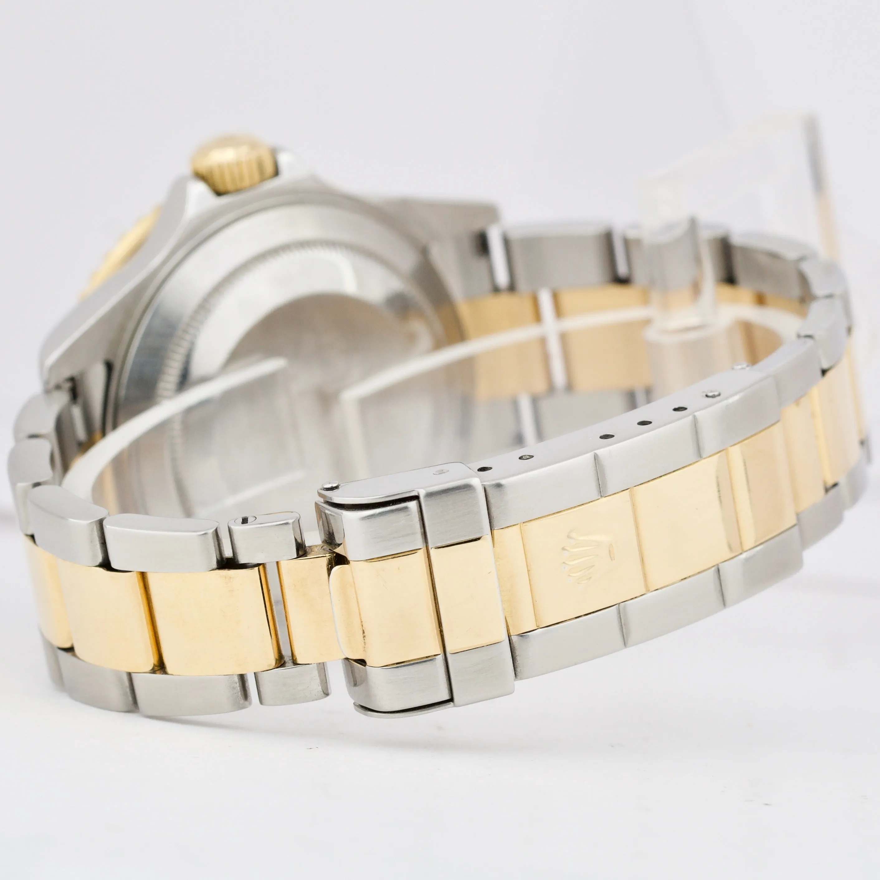 Rolex Submariner 18K Two-Tone Yellow Gold Blue NO-HOLES 40mm Steel Watch 16613