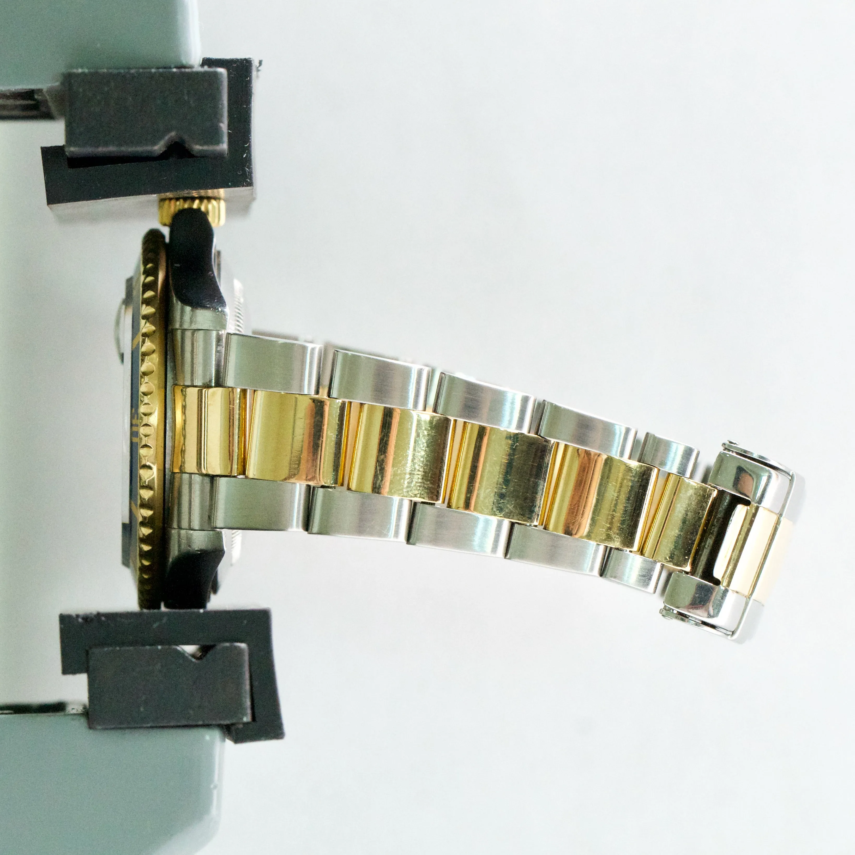 Rolex Submariner 18K Two-Tone Yellow Gold Blue NO-HOLES 40mm Steel Watch 16613
