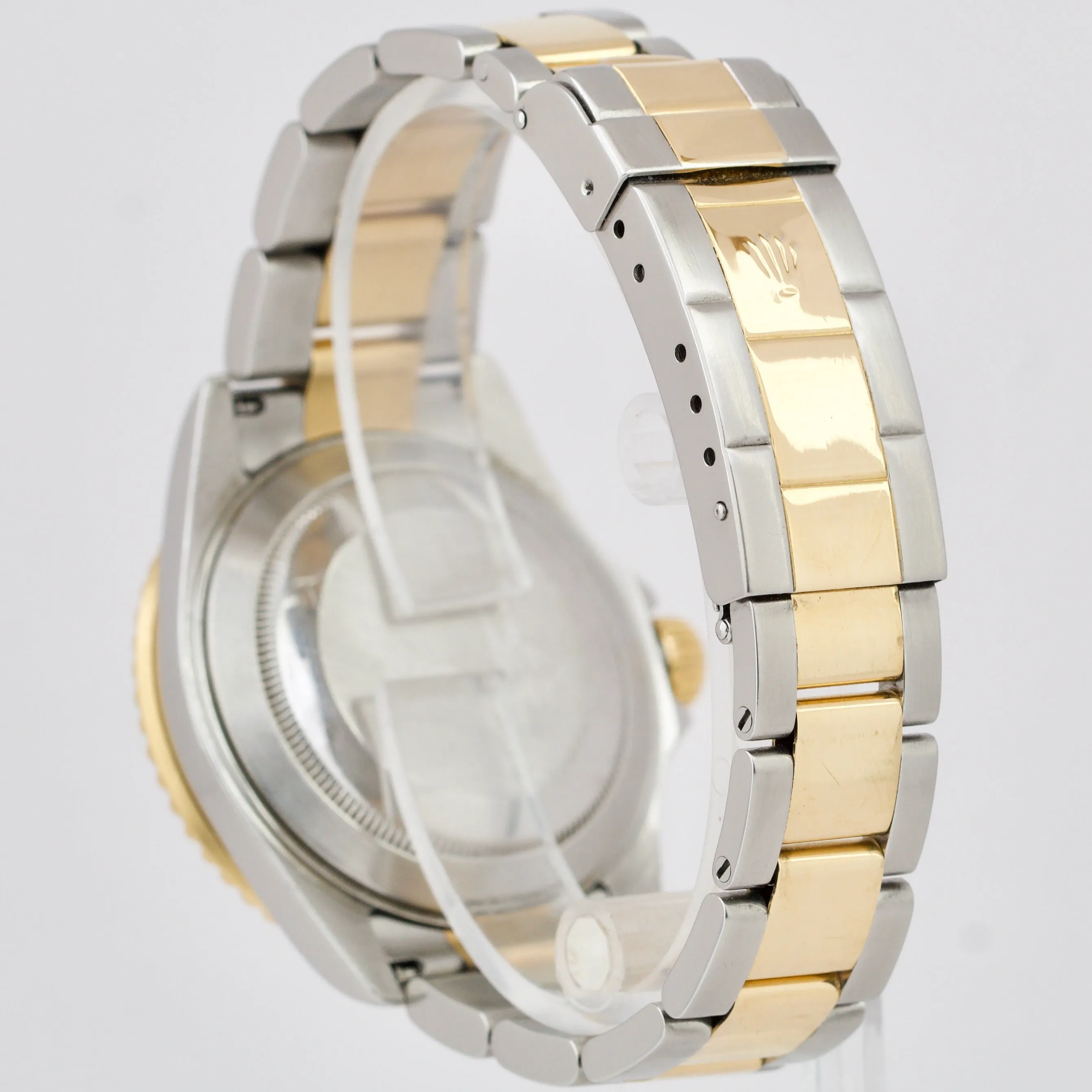 Rolex Submariner 18K Two-Tone Yellow Gold Blue NO-HOLES 40mm Steel Watch 16613