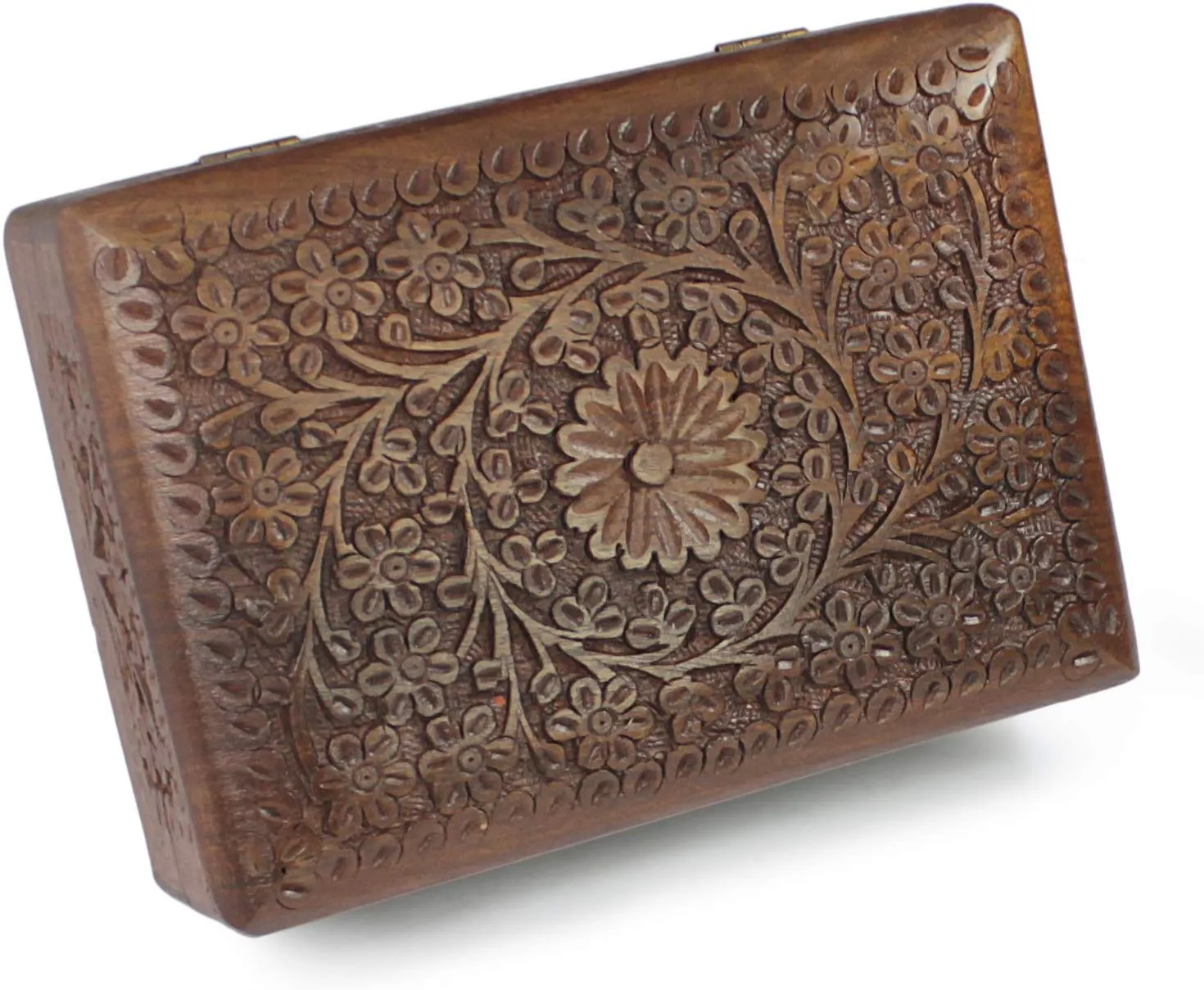 S.B.ARTS Premium Wooden Mini Jewellery Box Floral Design-Trinket Box for Ladies-Jewellery Storage Case-Antique Look-Traditionally Handcrafted-Home Decor Accessories-Ideal Gift for Wome, Girls, Style5