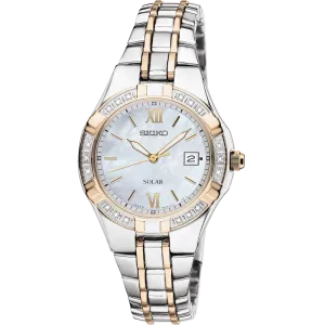 Seiko Diamonds SUT068 Mother-of-pearl Dial 5 ATM Water Resistant Solar 27.0mm Women's Watch