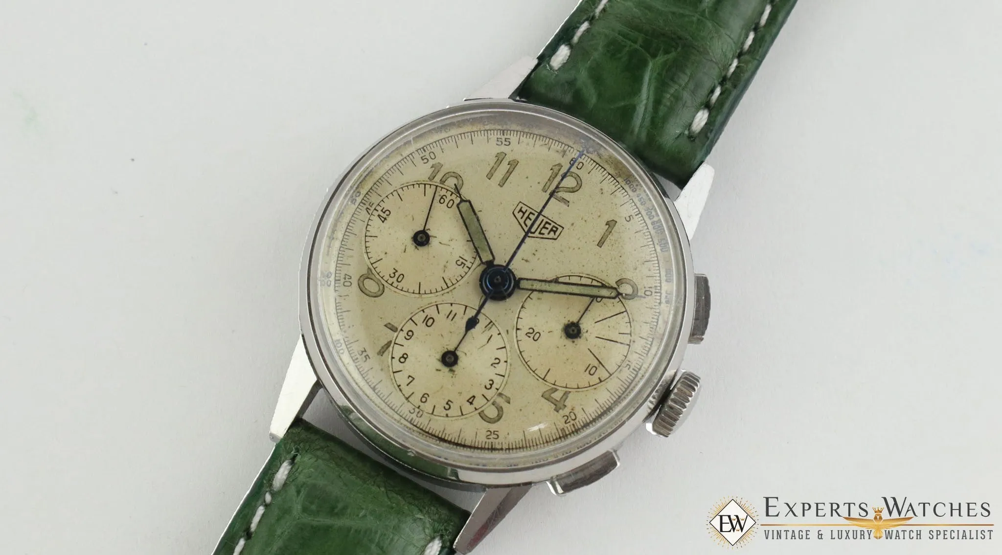 Serviced 1940's Vintage Heuer 2443 Chronograph Valjoux 72 Pre-Carrera