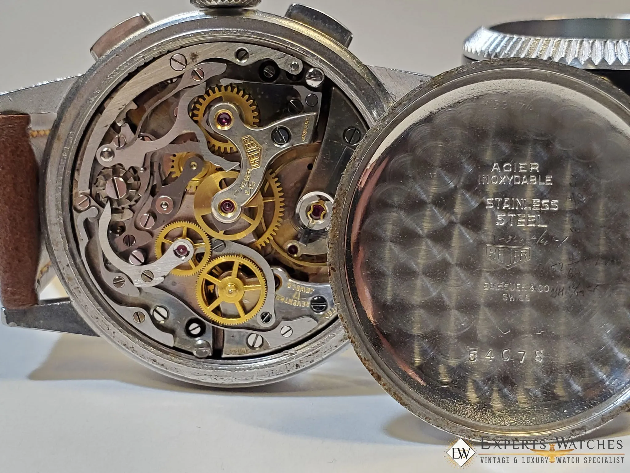 Serviced 1940's Vintage Heuer 2443 Chronograph Valjoux 72 Pre-Carrera