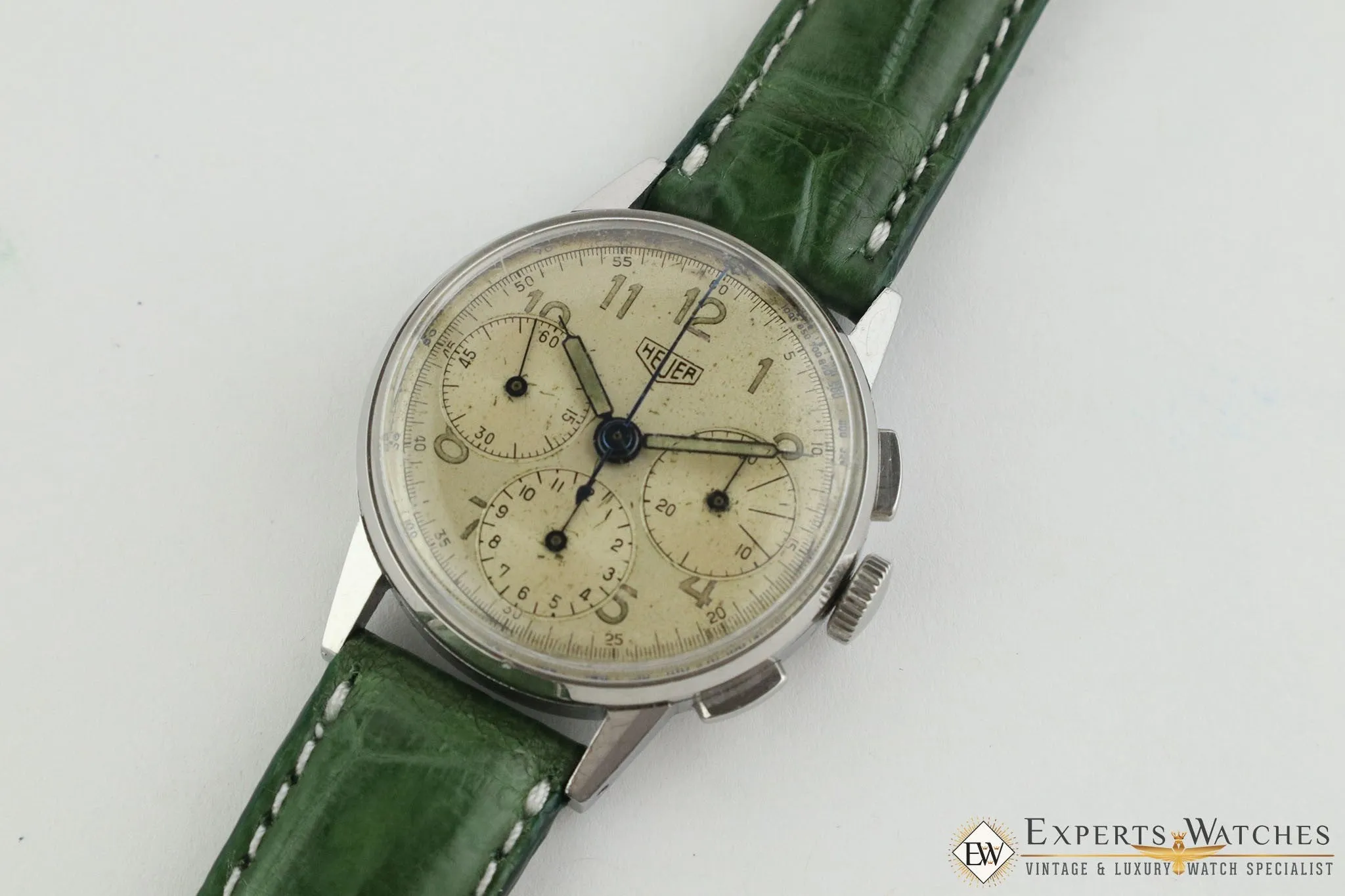 Serviced 1940's Vintage Heuer 2443 Chronograph Valjoux 72 Pre-Carrera