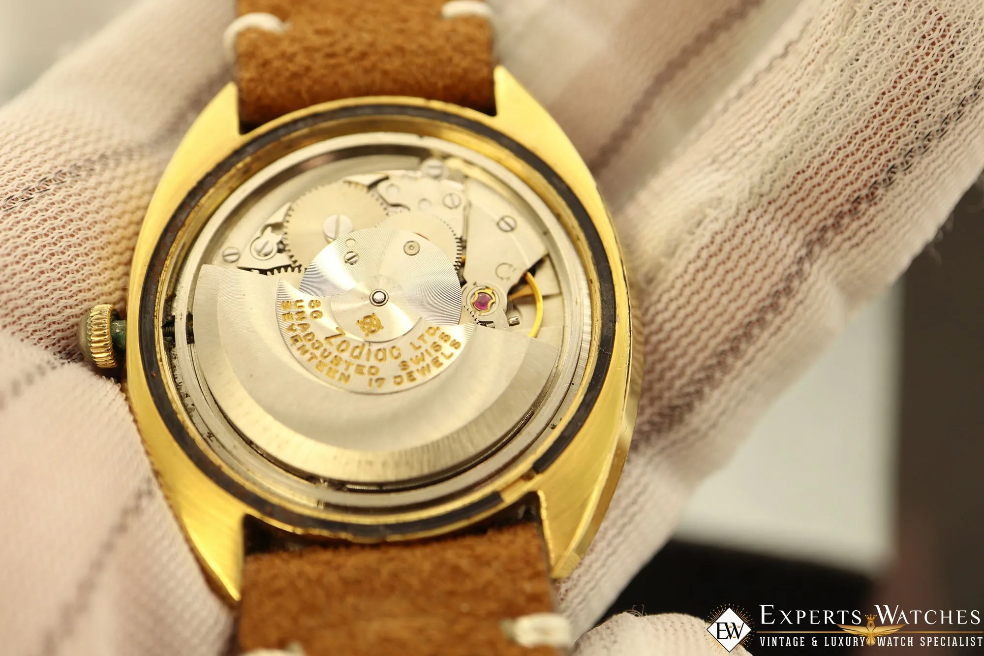 Serviced Rare Vintage Zodiac Gold SST 36000 BPH Automatic Day Date Watch Hi-Beat