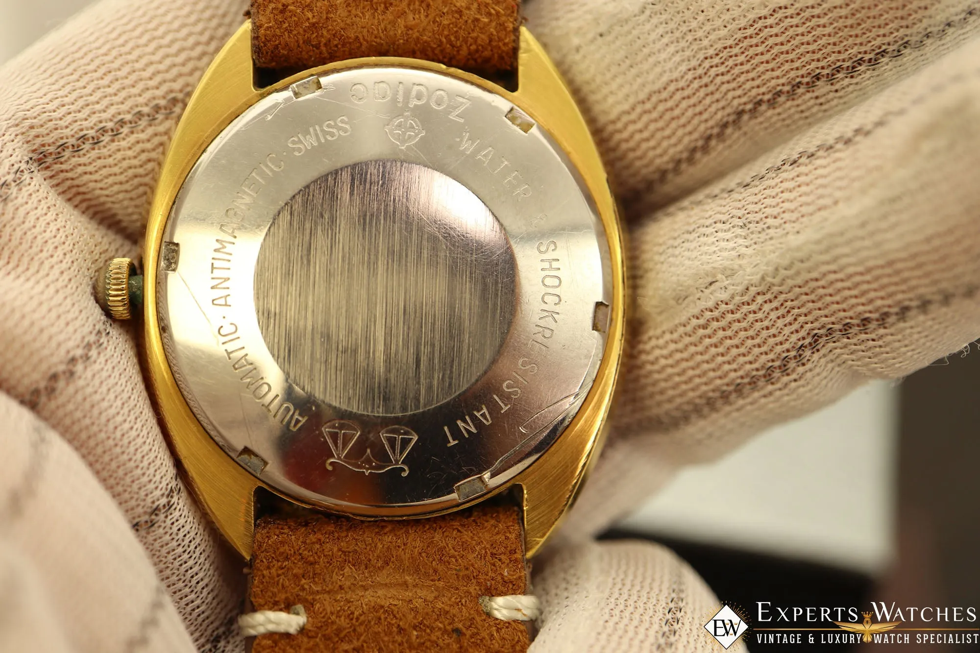 Serviced Rare Vintage Zodiac Gold SST 36000 BPH Automatic Day Date Watch Hi-Beat