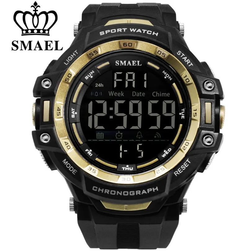 SMAEL Brand Mens Sports Watches Men Military Multifunction Electronic Watche Dive 50m LED Men Fashion Wristwatches Relojes Clock