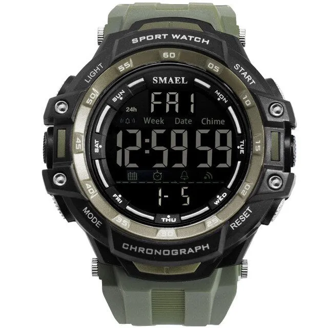 SMAEL Brand Mens Sports Watches Men Military Multifunction Electronic Watche Dive 50m LED Men Fashion Wristwatches Relojes Clock