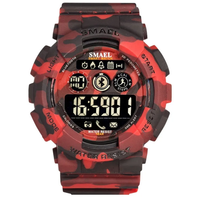 SMAEL Sport Watches Mens Digital WristWatches Male Chronograph Military Army Camouflage Wrist Watch LED Display Watches For Men
