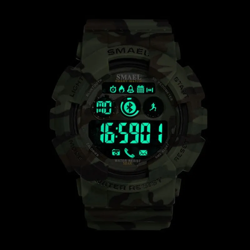 SMAEL Sport Watches Mens Digital WristWatches Male Chronograph Military Army Camouflage Wrist Watch LED Display Watches For Men