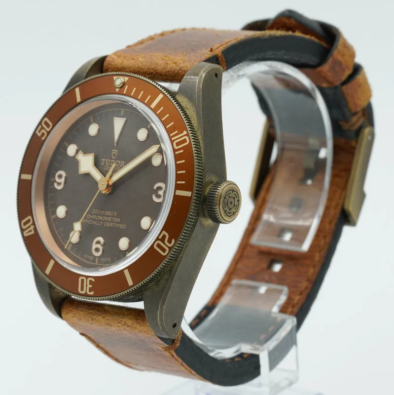 SOLD  - 4/30/22/ -  Tudor Black Bay 79250BM Bronze Case on Leather Strap - 43mm