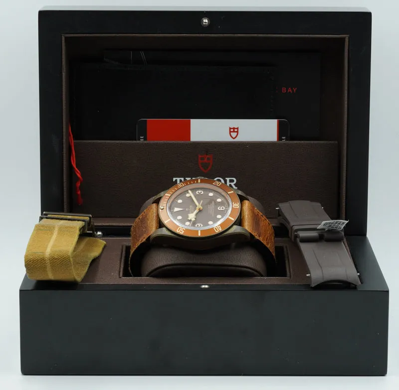 SOLD  - 4/30/22/ -  Tudor Black Bay 79250BM Bronze Case on Leather Strap - 43mm