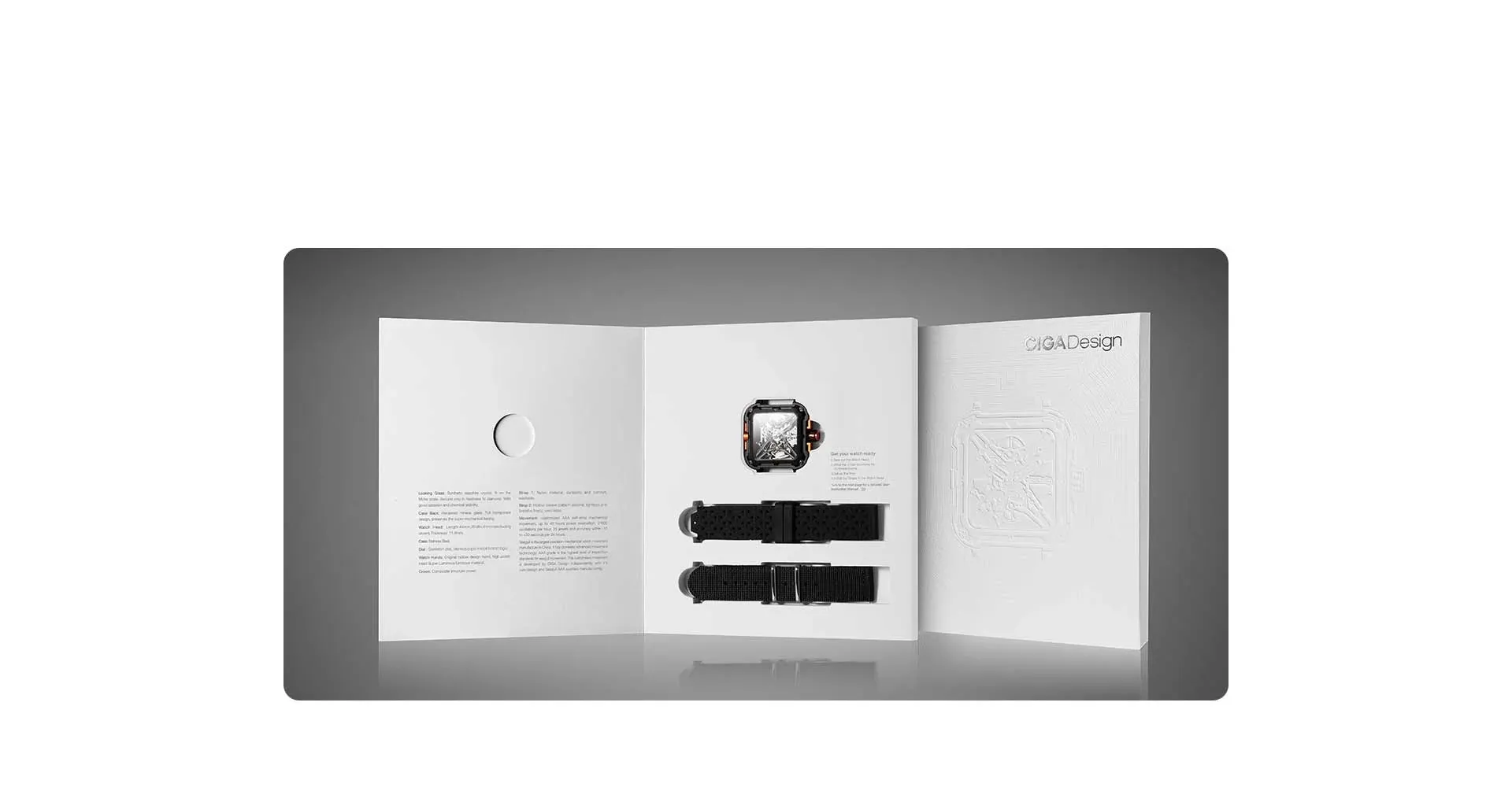 SOLD!!  CIGA Design Mechanical Skelton Watch Series X Gorilla Black Orange