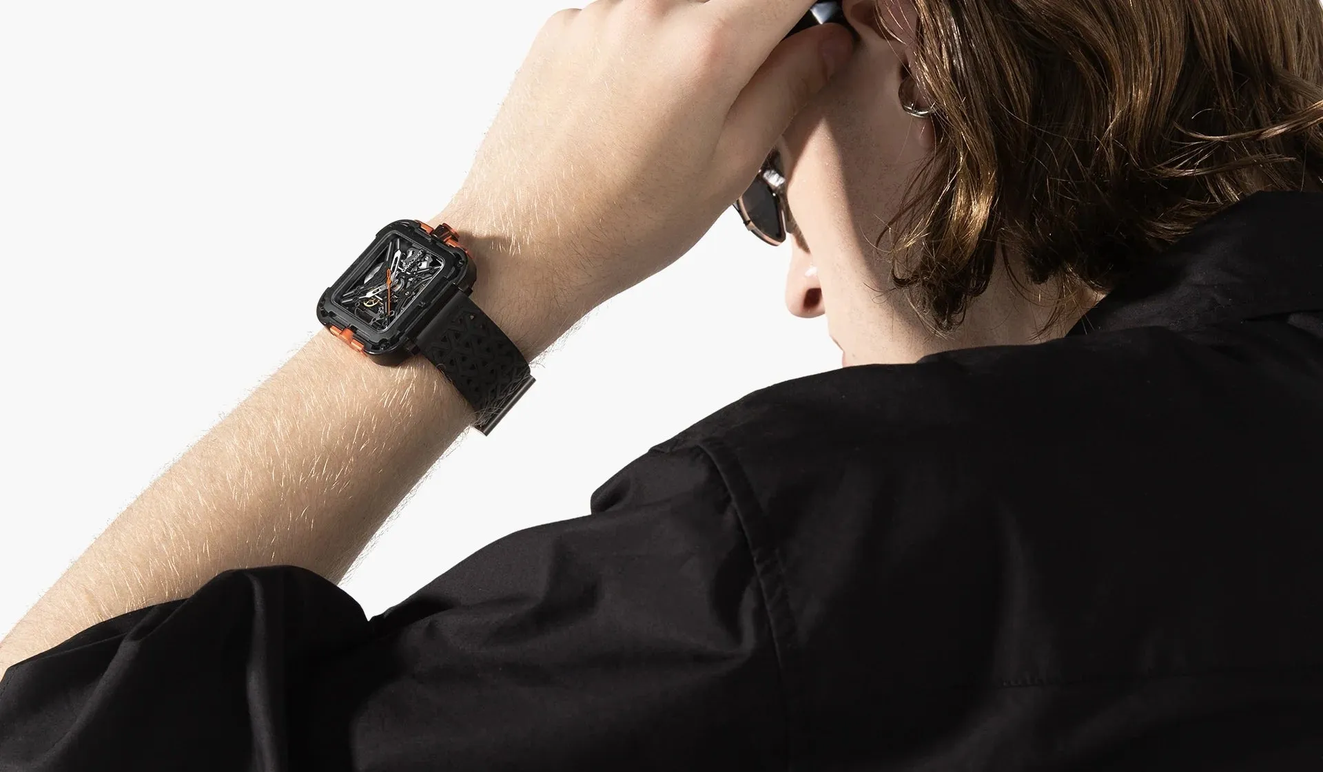 SOLD!!  CIGA Design Mechanical Skelton Watch Series X Gorilla Black Orange