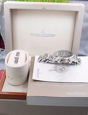 SOLD!!! Jaeger LeCoultre Mens Master Compressor Geographic Steel World Watch 146.8.83/1