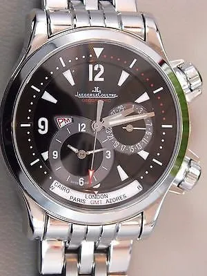 SOLD!!! Jaeger LeCoultre Mens Master Compressor Geographic Steel World Watch 146.8.83/1