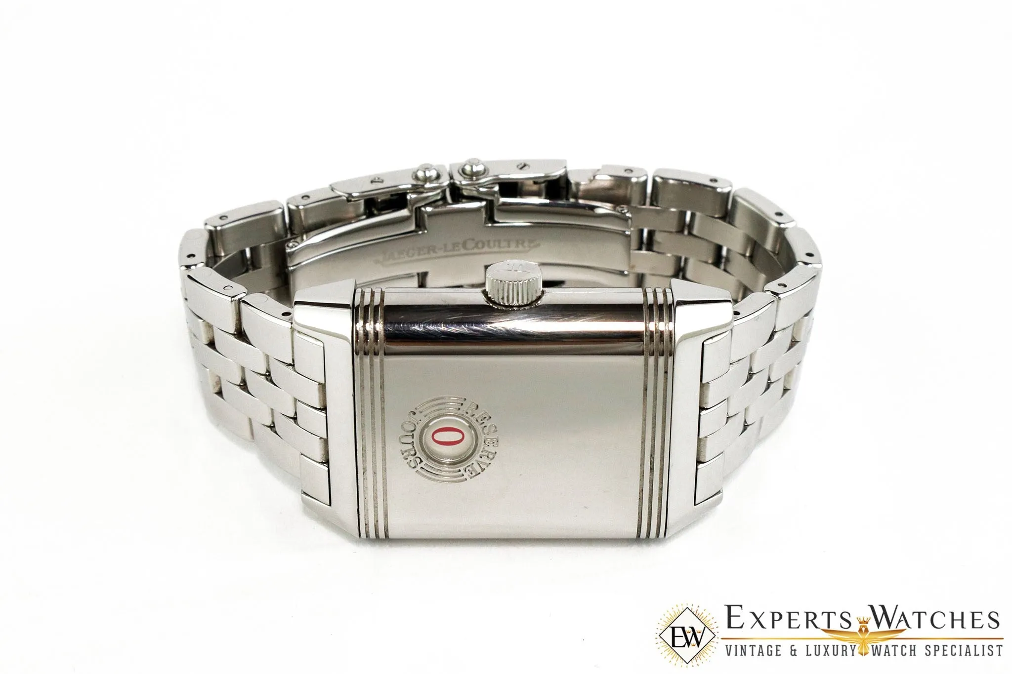 SOLD!!!  JLC Jaeger LeCoultre Grand Reverso Steel 8 days Watch Ref 240.8.14 Box Papers