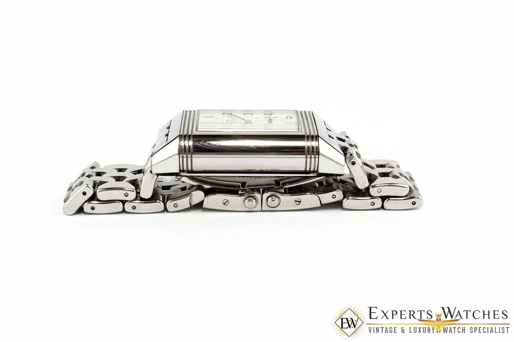 SOLD!!!  JLC Jaeger LeCoultre Grand Reverso Steel 8 days Watch Ref 240.8.14 Box Papers
