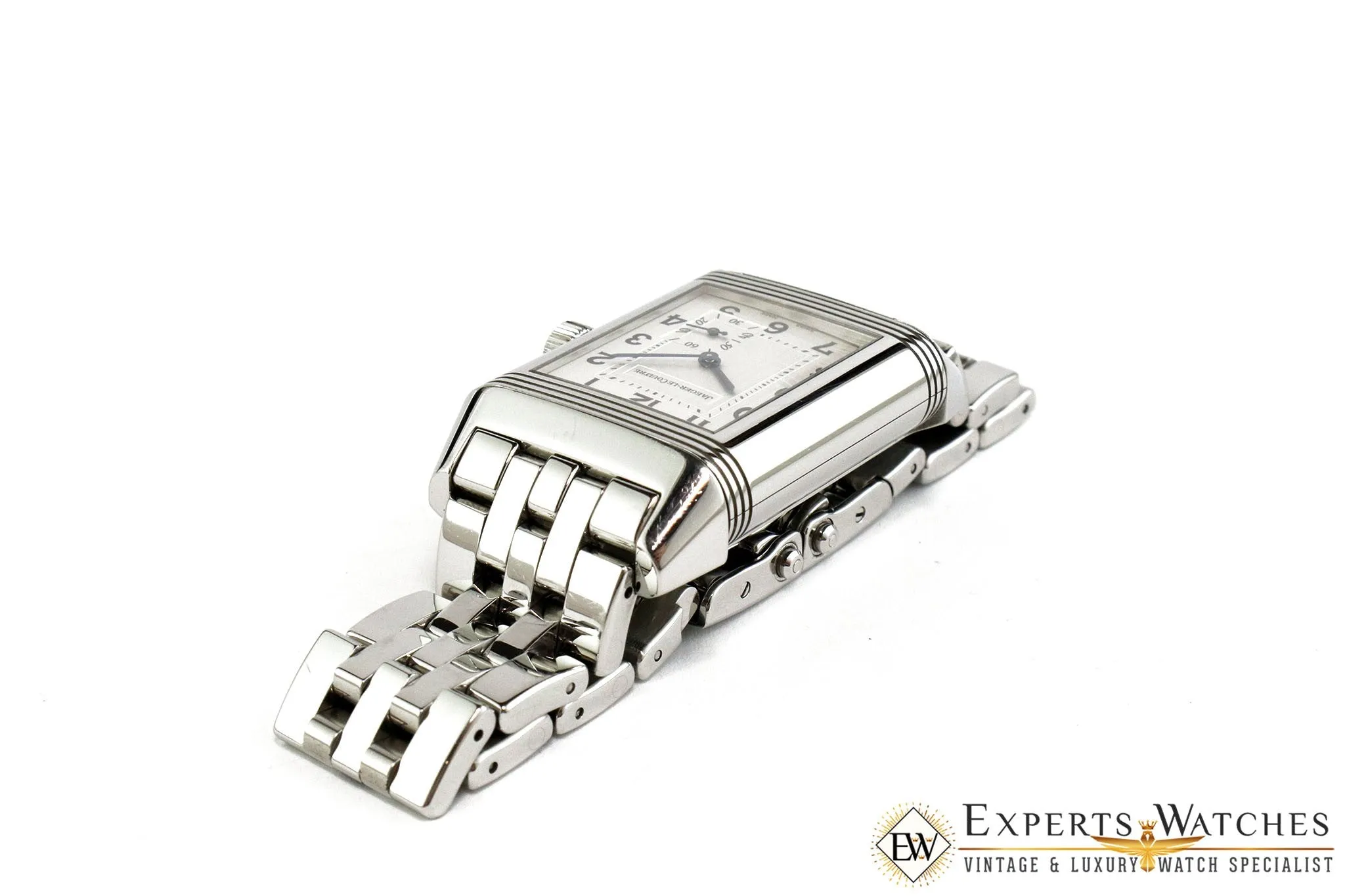 SOLD!!!  JLC Jaeger LeCoultre Grand Reverso Steel 8 days Watch Ref 240.8.14 Box Papers