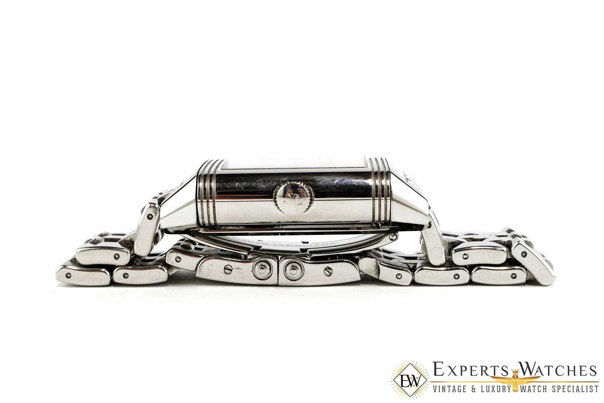 SOLD!!!  JLC Jaeger LeCoultre Grand Reverso Steel 8 days Watch Ref 240.8.14 Box Papers