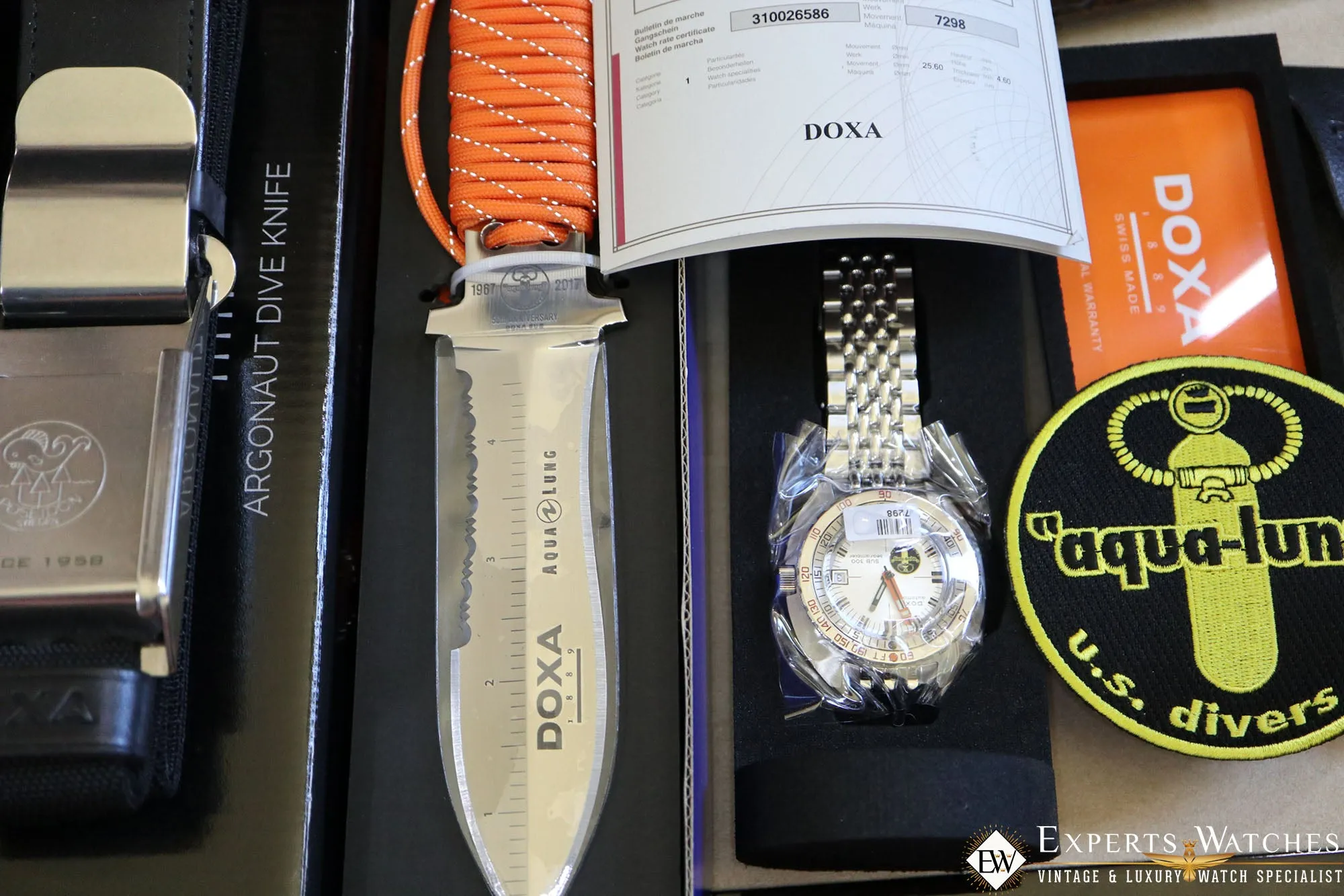 Sold!!! New Limited Edition Doxa Sub 300T 50th Anniversary Searambler Silver Lung Watch