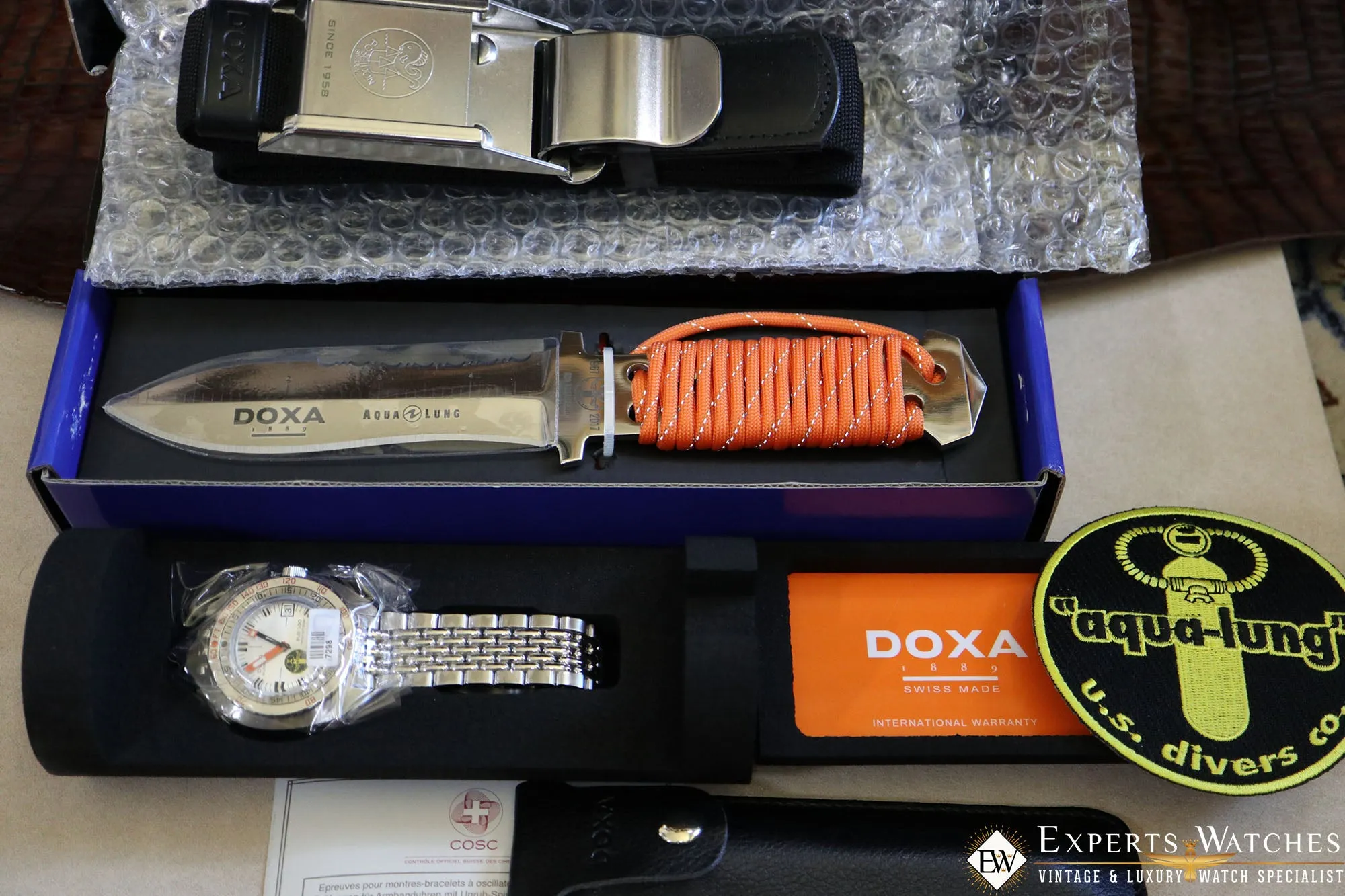Sold!!! New Limited Edition Doxa Sub 300T 50th Anniversary Searambler Silver Lung Watch