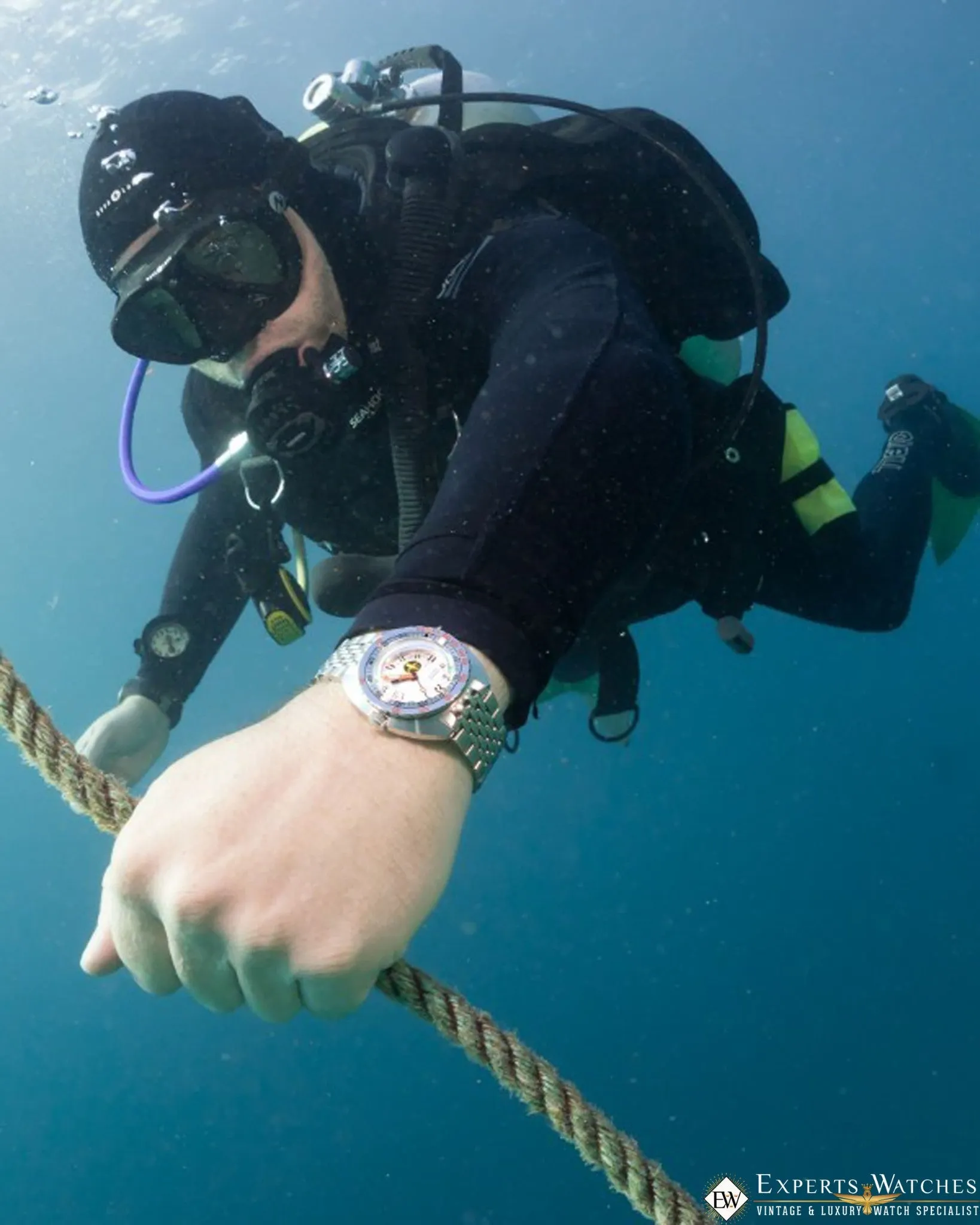 Sold!!! New Limited Edition Doxa Sub 300T 50th Anniversary Searambler Silver Lung Watch