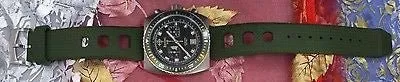 Sold!!! ZODIAC MEN'S SEA DRAGON Green Hulk RUBBER Diving WATCH ZO2228 Swiss Chronograph