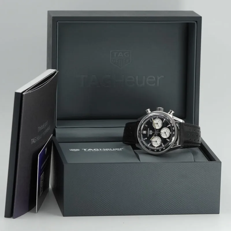 Tag Heuer Carrera 39mm Glass Box 2024 B&P CBS2210.FC6534 Reverse Panda