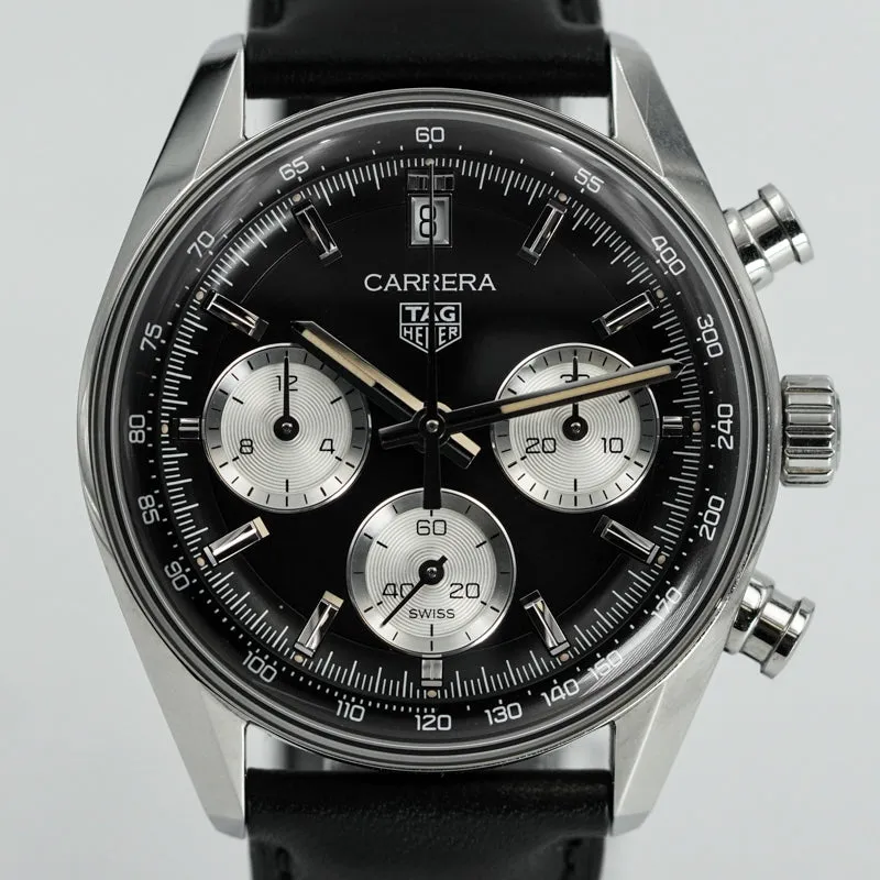 Tag Heuer Carrera 39mm Glass Box 2024 B&P CBS2210.FC6534 Reverse Panda
