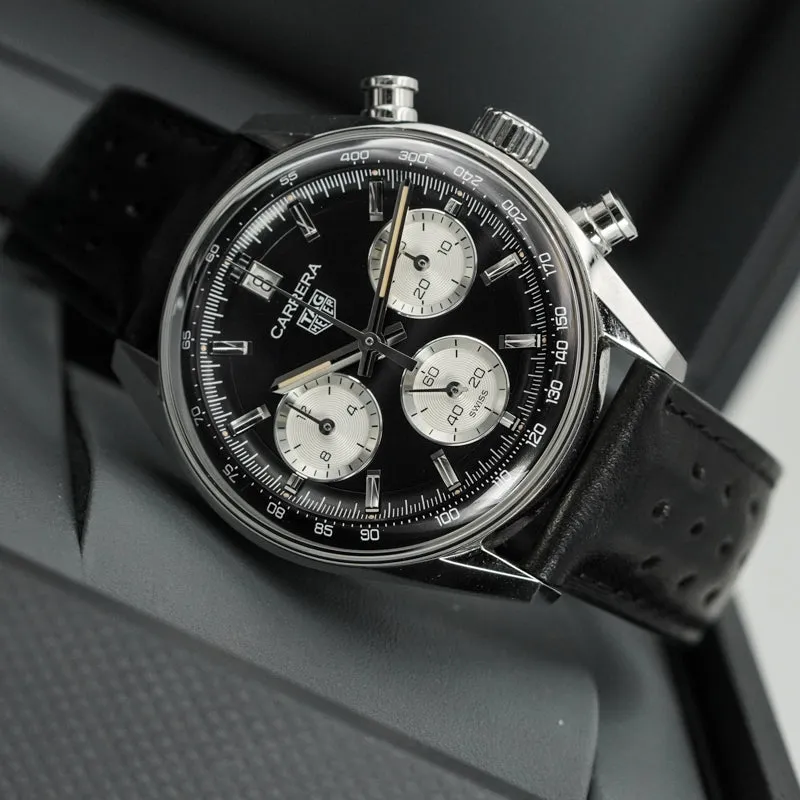 Tag Heuer Carrera 39mm Glass Box 2024 B&P CBS2210.FC6534 Reverse Panda