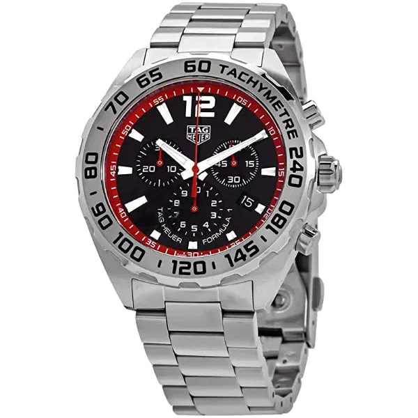 Tag Heuer Formula 1 Silver Stainless Steel Black Dial Chronograph Quartz Watch for Gents - CAZ101Y.BA0842