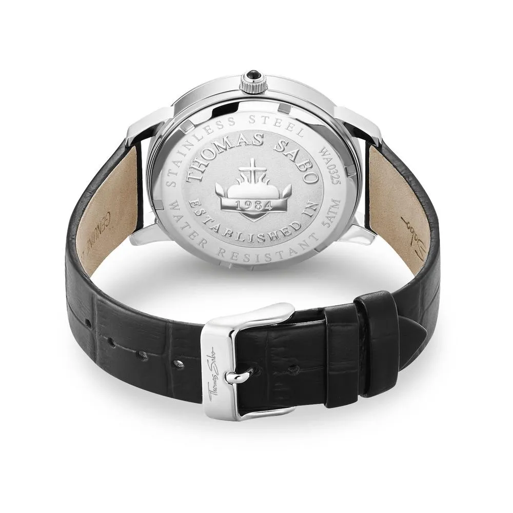 Thomas Sabo Classic Moonphase Black Leather Mens Watch
