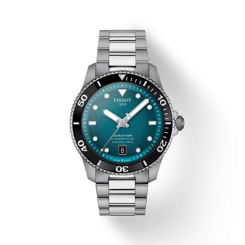 Tissot Seastar 1000 Powermatic 80, Turquoise-Black Dial, 40mm (T1208071109100)