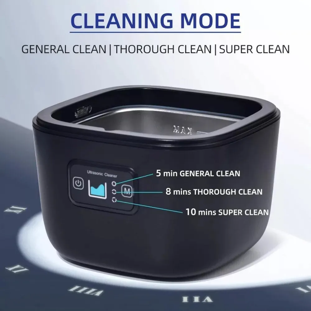 Ultrasonic Retainer Cleaner – 45kHz Deep Cleaning with UV & 3 Modes