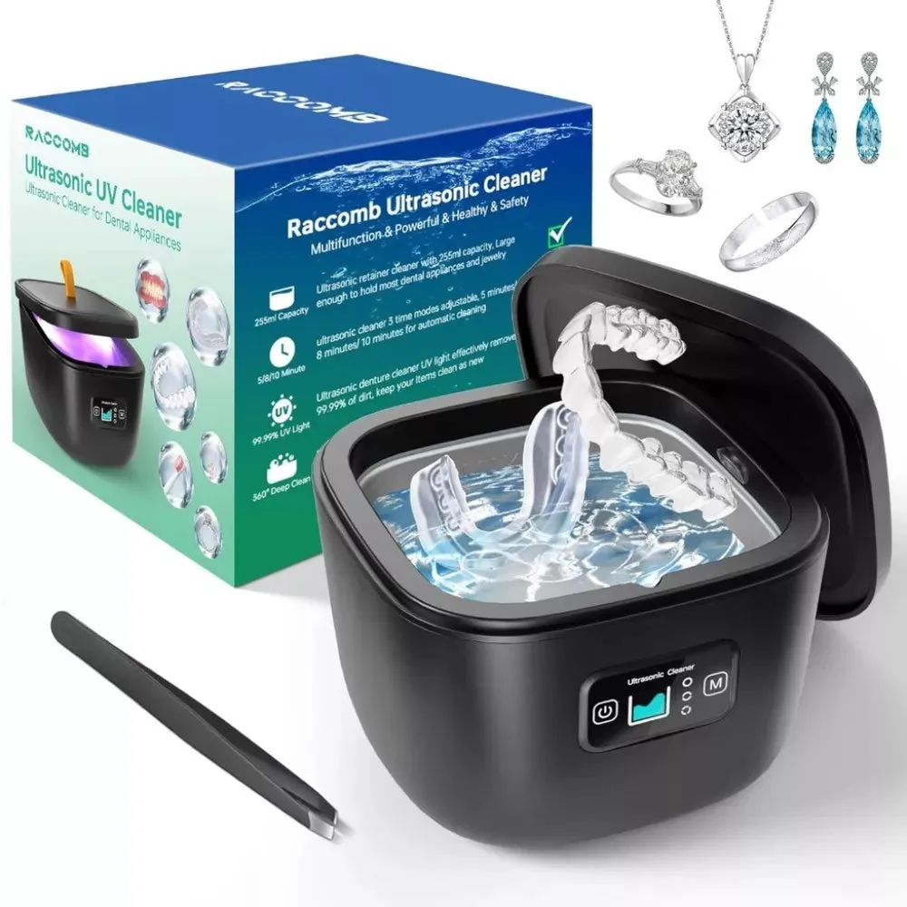 Ultrasonic Retainer Cleaner – 45kHz Deep Cleaning with UV & 3 Modes